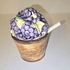 Grape Basket Ceramic Sugar Jar
